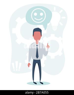 Businessman with hand up full length view Stock Vector