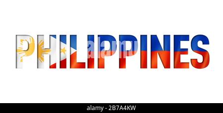 Philippines flag text font. National symbol background Stock Photo