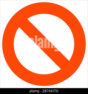 Red ban simple sign isolated on white background. Forbidden symbol, flat vector. Vector illustration Stock Vector