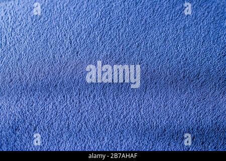 Premium blue fabric texture, decorative textile as background for interior design, close-up Stock Photo