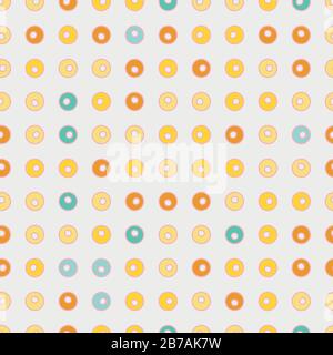 little doughnuts polka dot seamless vector pattern Stock Vector