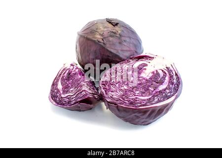 red cabbage isolated on white background Stock Photo