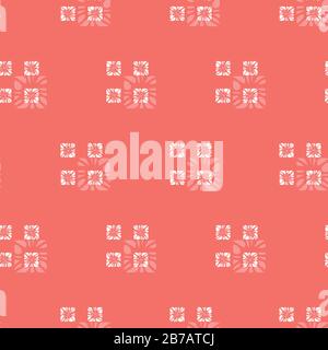 Vector red shibori simple rows of tiny four squares seamless pattern. Suitable for textile, gift wrap and wallpaper. Stock Vector