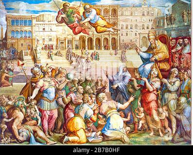 Giorgio Vasar retour idéalisé de Grégoire XI à Rome Stock Photo - Alamy