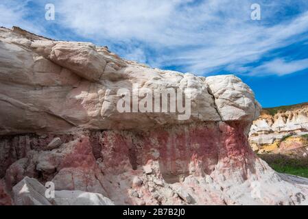 Landscape of colorful rock formations at Interpretive Paint Mines in Colorado Stock Photo