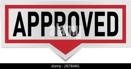 approved sign. approved rounded red sticker. approved speech bubble Stock Vector