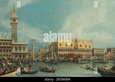 Giovanni Antonio Canaletto - The Molo, Venice, from the Bacino di San Marco. Stock Photo