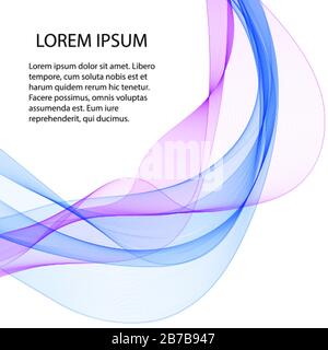 Vector abstract smoky waves background. Brochure Template Design Stock Vector