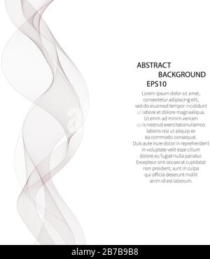 Abstract smooth gray wave vector. Curve flow grey motion illustration Stock Vector