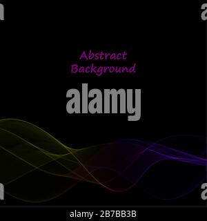 color abstract wave on a black background Stock Vector