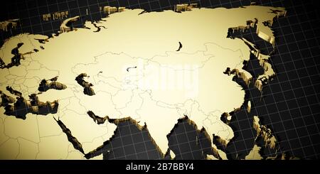 Asian continent - 3D illustration Stock Photo