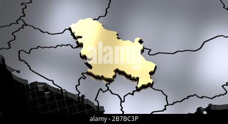 Serbia - country shape - 3D illustration Stock Photo