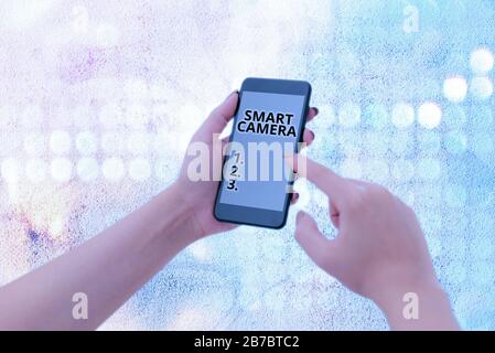 Handwriting text writing Smart Camera. Conceptual photo individual image processing systems designed to automate Stock Photo