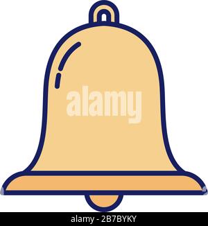 alarm bell, line and fill style icon vector illustration design Stock Vector