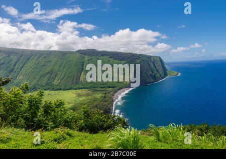 Beautiful Waipio valley in Big Island in Hawaii USA Stock Photo