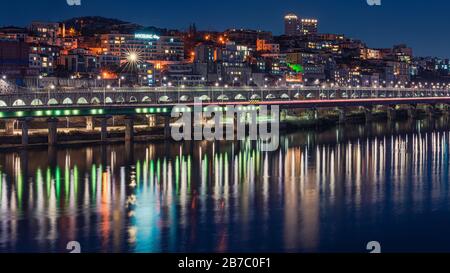 Hannam dong at night in Seoul,South Korea Stock Photo