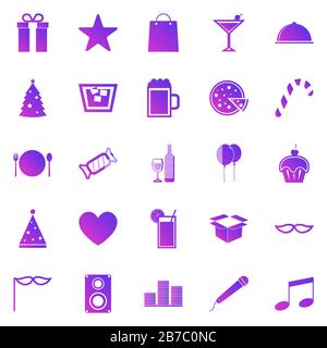 Party gradient icons on white background, stock vector Stock Vector