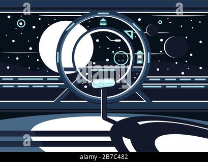 The control panel of the space station Stock Vector