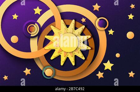 Vector illustration of the sun and other planets Stock Vector