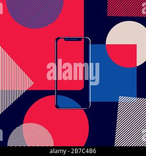 Cellular modern frameless phone Stock Vector