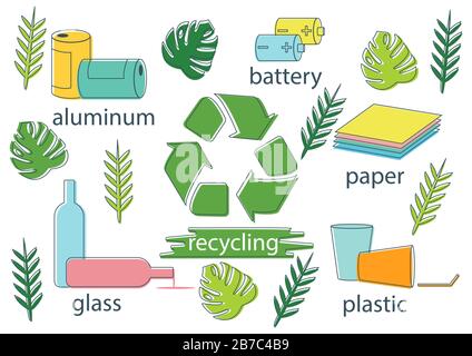 Vector illustration of waste recycling Stock Vector