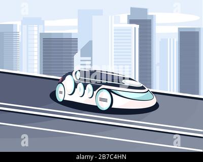 Illustration of a smart and eco-friendly car  Stock Vector