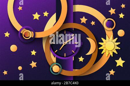 Illustration on the theme of eternity and time Stock Vector