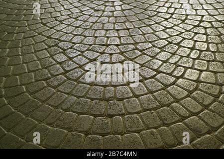 Artistic stone pavement in the old city for background or banner Stock Photo
