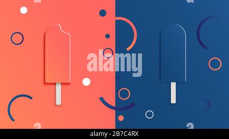 Abstract background with two ice creams Stock Vector