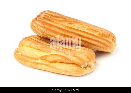 Two Choux pastry isolated on white background Stock Photo