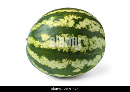 Striped watermelon isolated on white Stock Photo
