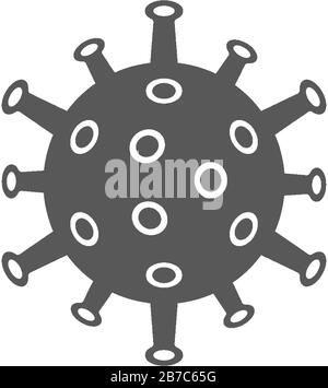 Coronavirus flat monochrome vector icon. Novel coronavirus 2019-nCoV. Stock Vector