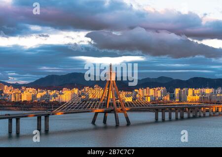 Olympic bridge in seoul south korea Stock Photo