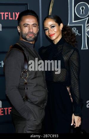 February 5, 2020, Los Angeles, CA, USA: LOS ANGELES - FEB 5:  Kamar de los Reyes, Sherri Saum at the ''Locke & Key'' Series Premiere Screening at the Egyptian Theater on February 5, 2020 in Los Angeles, CA (Credit Image: © Kay Blake/ZUMA Wire) Stock Photo