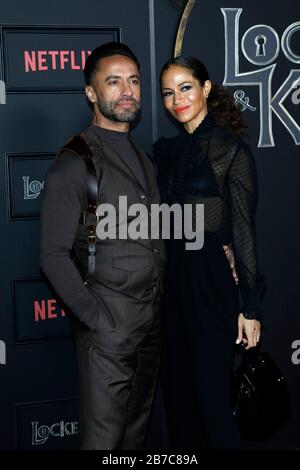 February 5, 2020, Los Angeles, CA, USA: LOS ANGELES - FEB 5:  Kamar de los Reyes, Sherri Saum at the ''Locke & Key'' Series Premiere Screening at the Egyptian Theater on February 5, 2020 in Los Angeles, CA (Credit Image: © Kay Blake/ZUMA Wire) Stock Photo