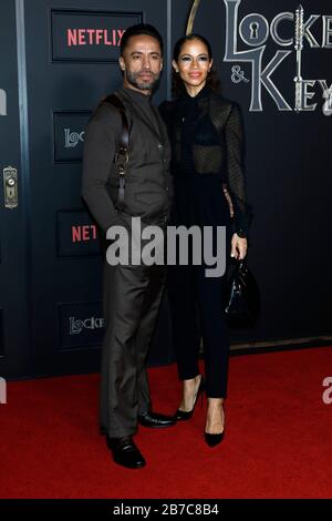 February 5, 2020, Los Angeles, CA, USA: LOS ANGELES - FEB 5:  Kamar de los Reyes, Sherri Saum at the ''Locke & Key'' Series Premiere Screening at the Egyptian Theater on February 5, 2020 in Los Angeles, CA (Credit Image: © Kay Blake/ZUMA Wire) Stock Photo