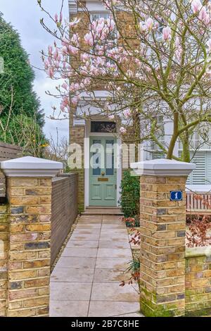 Entrance to a house number one on Dunmore Road. Stock Photo