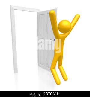 3D door, joy concept Stock Photo