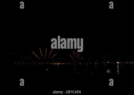 fireworks in Ischia on the feast of St. Anne on 26 July Stock Photo