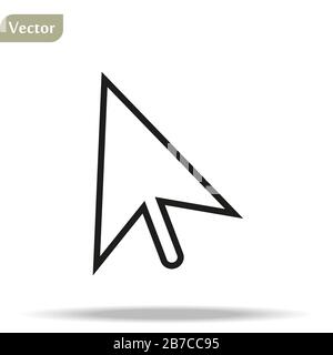 Computer mouse click pointer cursor arrow flat vector icon for apps and websites Stock Vector