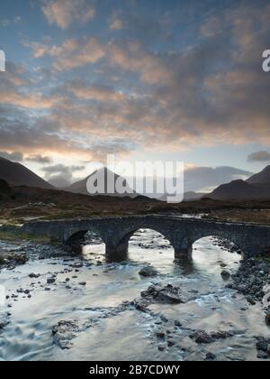 Sligachan Bridge on the Isle of Skye. Stock Photo
