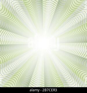 Guilloche green square vector background. Stock Vector