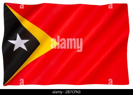 The national flag of Democratic Republic of East Timor - Adopted 28 November 1975. Stock Photo