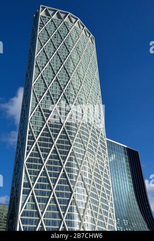 Newfoundland Place, Diamond Tower, Park Place, One Bank Street, Westferry Road, residential skyscraper, Docklands, Canary Wharf, East London, UK Stock Photo
