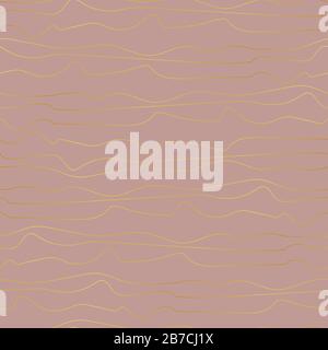 seamless vector pattern with gold lines on pink Stock Vector
