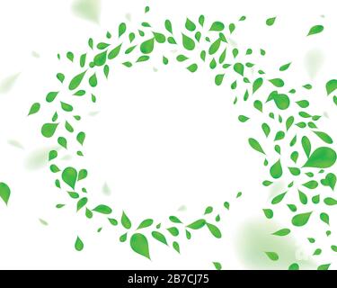 Swirling green leafs in the wind. Stock Vector