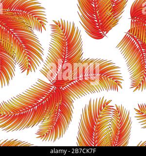 Tropical seamless pattern in lush lava colors. Stock Vector