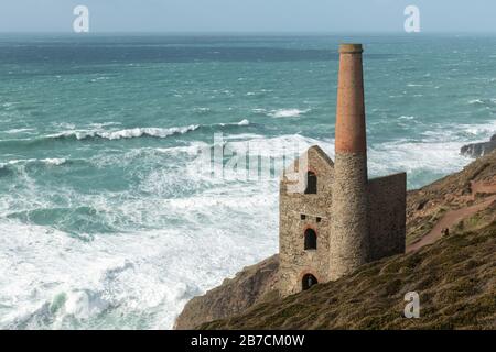 Wheal Coats Tin Mine, St Agnes, Cornwall. Stock Photo