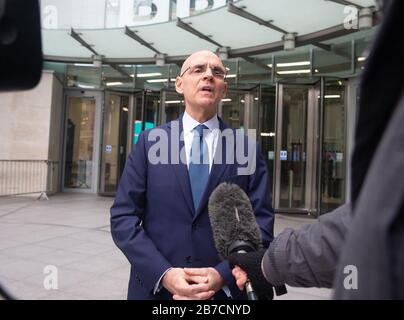 London, UK. 15th Mar, 2020. Raffaele Trombetta, Italian Ambassador to London, at the BBC Studios in Central London. Credit: Tommy London/Alamy Live News Stock Photo