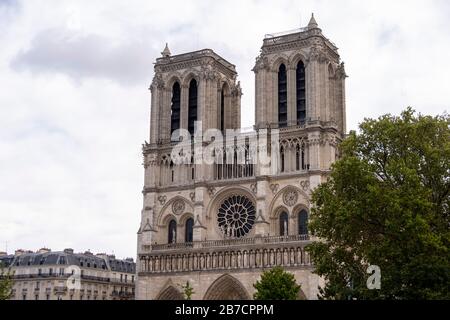 Notre Dame cathedral in Paris, France, Europe Stock Photo